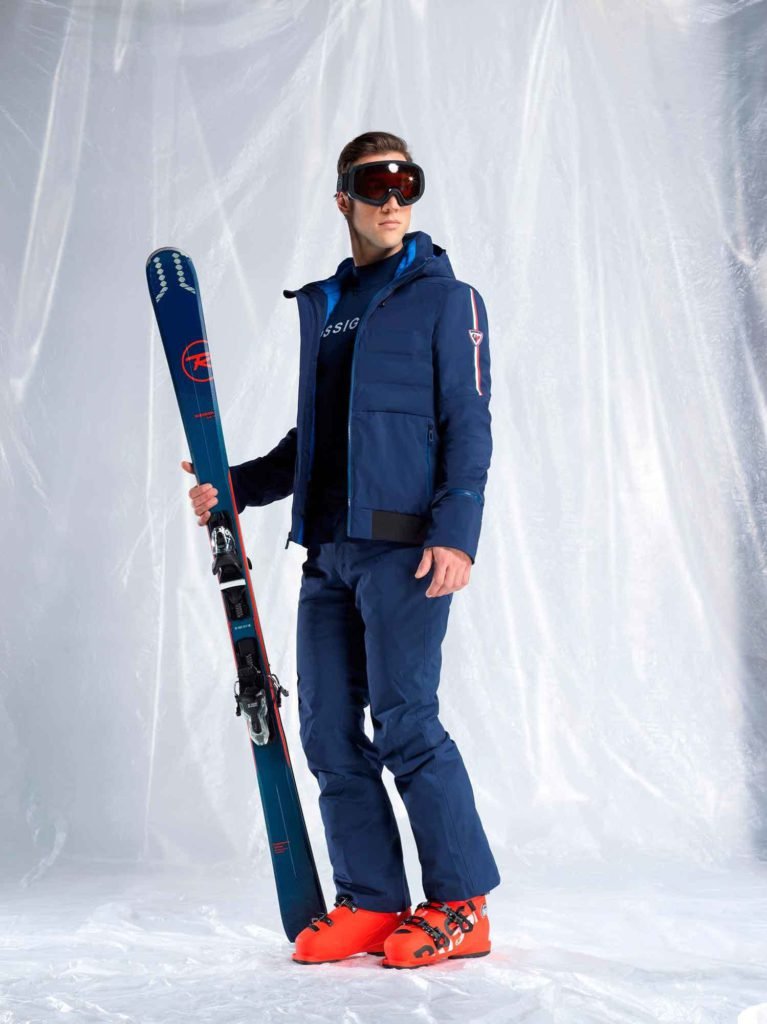 A navy blue skiwear