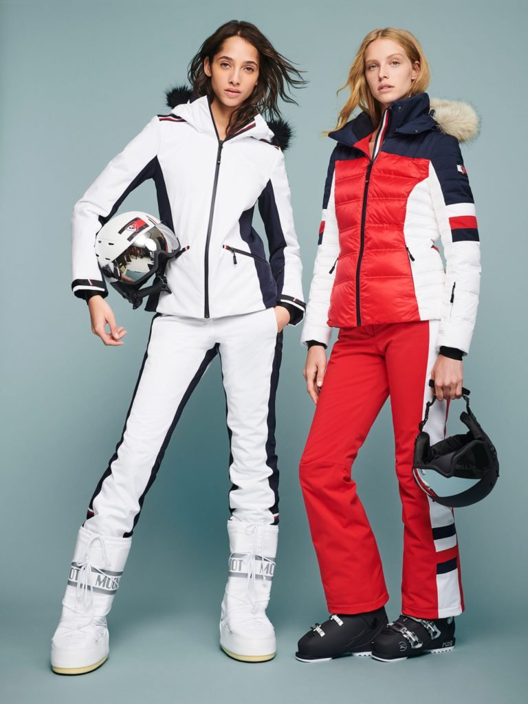 image of 2 sets of skiwear in collboration with Tommy Hilfiger and Rossignol