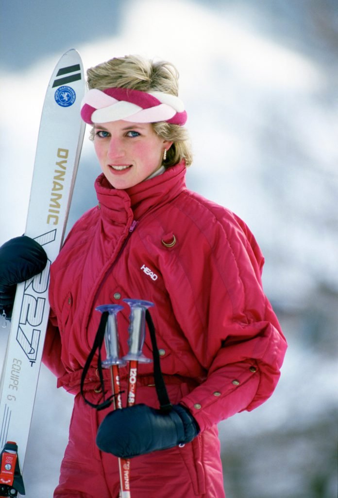 princess diana in a skiwear