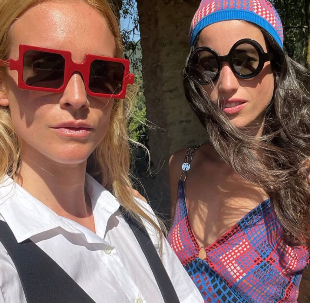 DELARGE founders wearing their sunglasses.