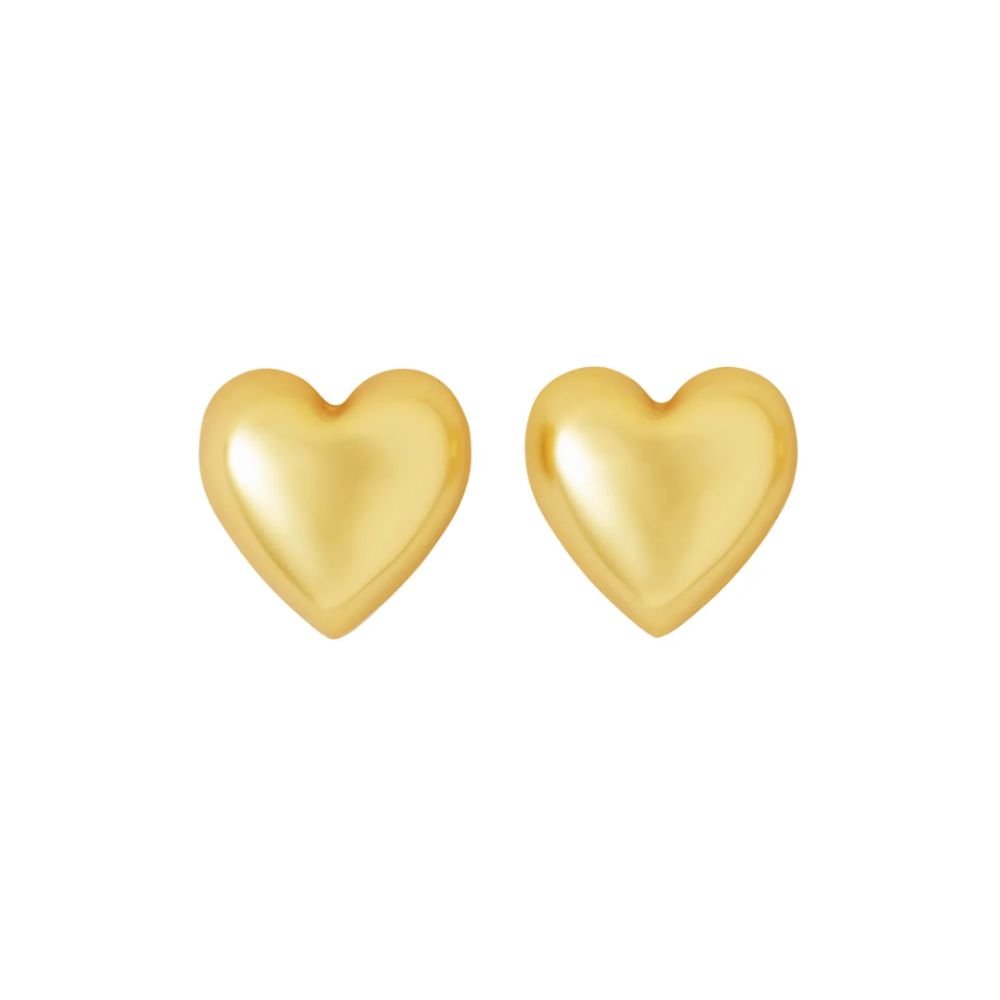The Puffy Heart Stud Earrings - Gold (2)