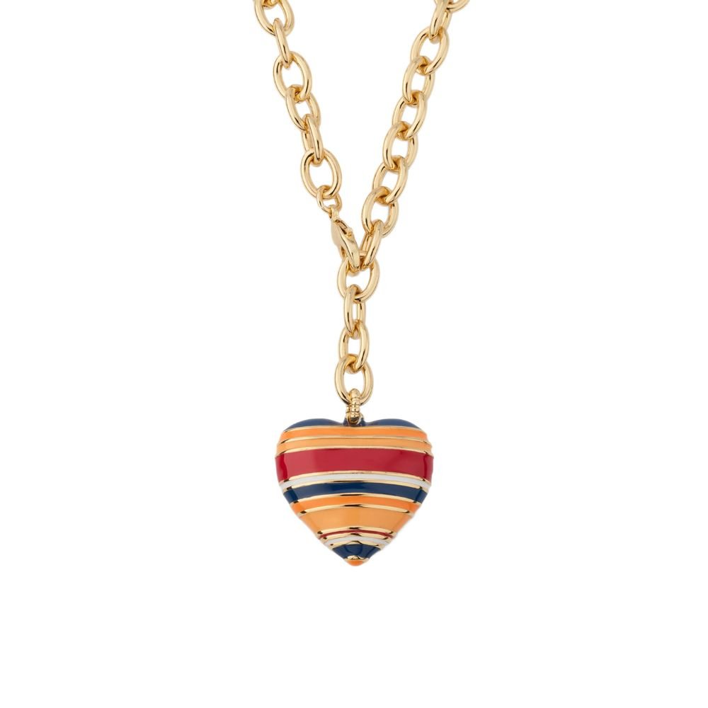 The Striped Puffy Heart Necklace (3)