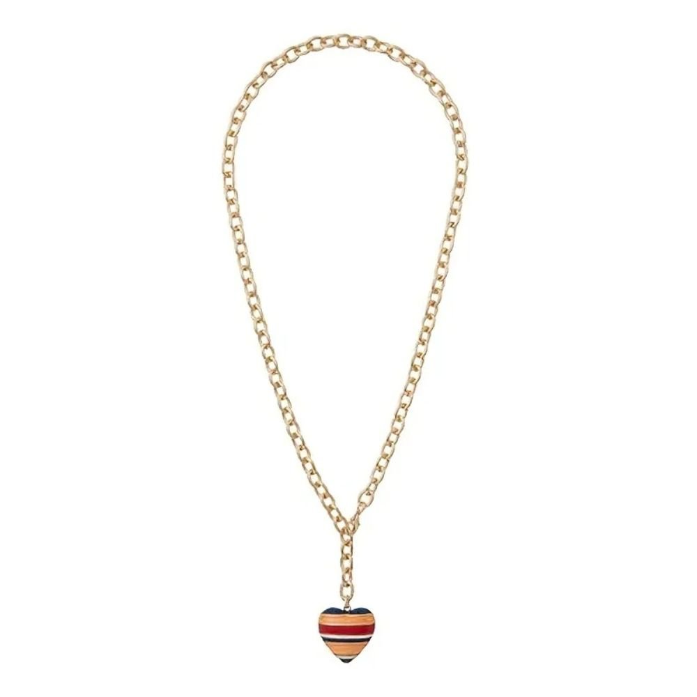 The Striped Puffy Heart Necklace (5)