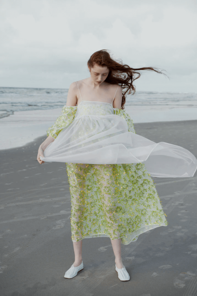 Cecilie Bahnsen green dress.