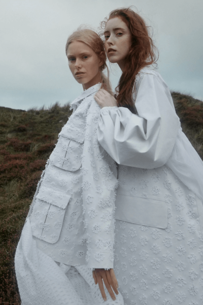 Two Cecilie Bahnsen white outfits.