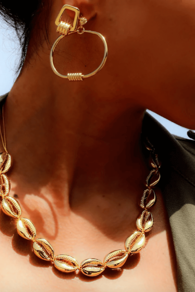 TOHUM necklace and earring.