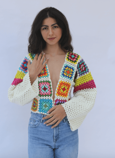 Jessica K Saray Jacket White Short cardigan.