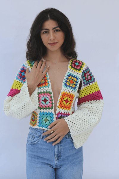 Jessica K Saray Jacket White Short cardigan.